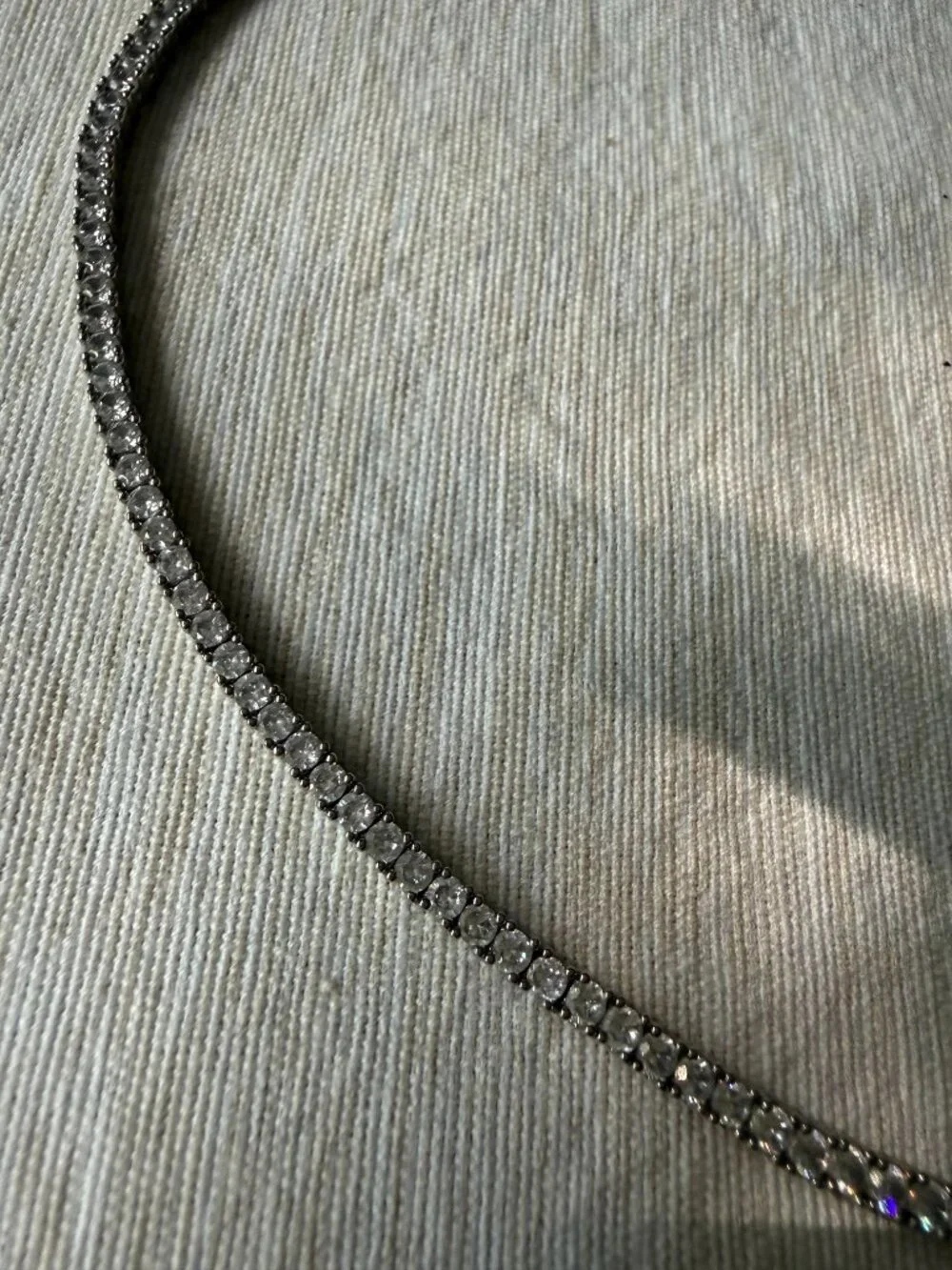 OBJKTS cubic zirconia PINK necklace WORN ONCE 40cm length
